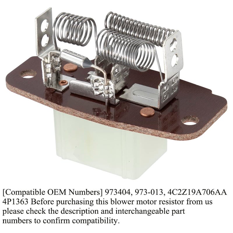 NFSpeeding HVAC Blower Motor Resistor Replaces YH-1697 Fit for Ford 1997-2014 E150 E250, 1997-2022 E350, 2000-2005 Excursion, 1999-2007 F250 F350 F450 F550 Super Duty, 2000-2022 E450, OE# 4C2Z19A706AA - Image 5